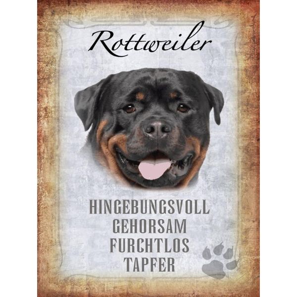 Vianmo Insegna In Legno 40X30 Cm Rottweiler Hund-image