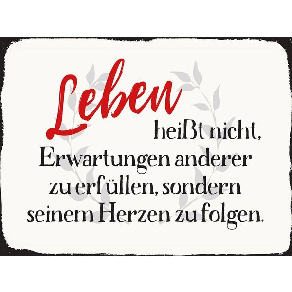 Vianmo Insegna In Legno 30X40 Cm Leben Erwartungen Herz-image