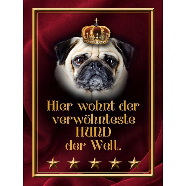 Vianmo Insegna In Legno 40X30 Cm Hier Wohnt Hund Der Welt-image
