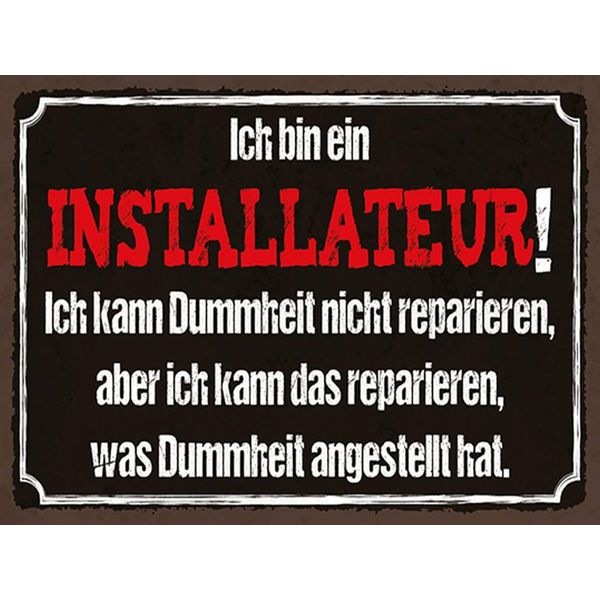 Vianmo Insegna In Legno 30X40 Cm Bin Installateur Kann Reparieren-image
