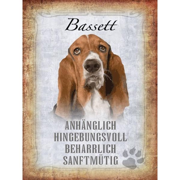 Vianmo Insegna In Legno 40X30 Cm Bassett Hund-image