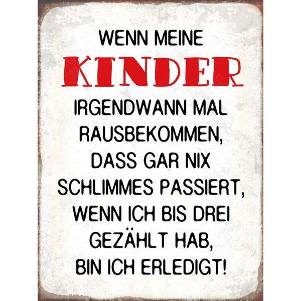 Vianmo Insegna In Legno 40X30 Cm Wenn Meine Kinder Rausbekommen-image