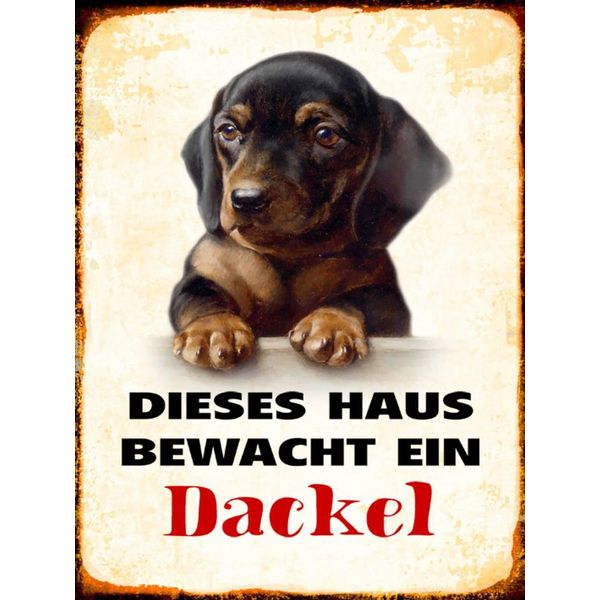 Vianmo Insegna In Legno 40X30 Cm Hund Dieses Haus Bewacht Ein Dackel-image