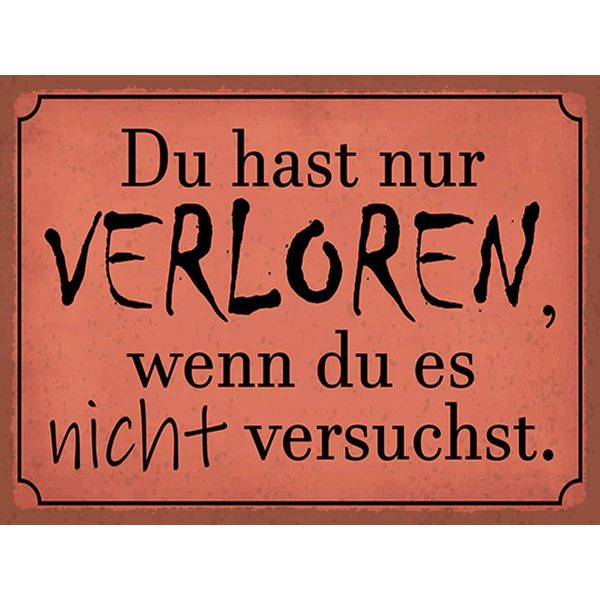Vianmo Insegna In Legno 30X40 Cm Du Hast Nur Verloren Wenn Du Es-image