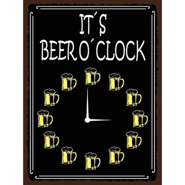 Vianmo Insegna In Legno 40X30 Cm It´S Beer O´Clock Bier Alkohol-image