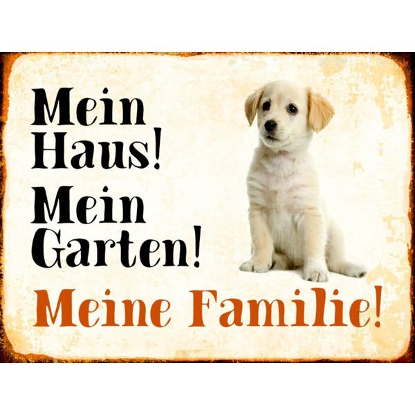 Vianmo Insegna In Legno 30X40 Cm Hund Labrador Mein Haus Garten Familie-image