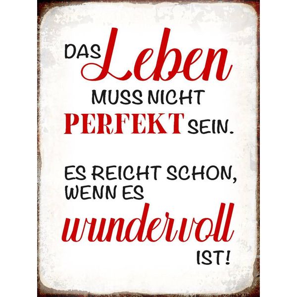 Vianmo Insegna In Legno 40X30 Cm Leben Muss Nicht Perfekt Sein-image