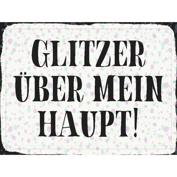 Vianmo Insegna In Legno 30X40 Cm Glitzer üBer Mein Haupt-image