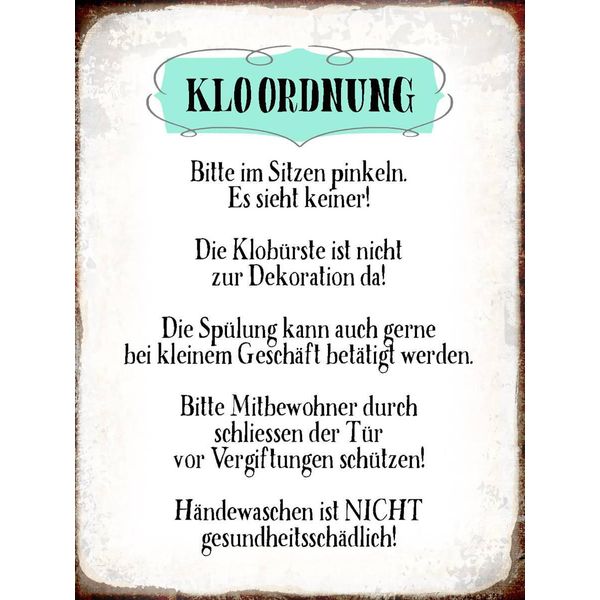 Vianmo Insegna In Legno 40X30 Cm Klo Ordnung Die KlobüRste-image