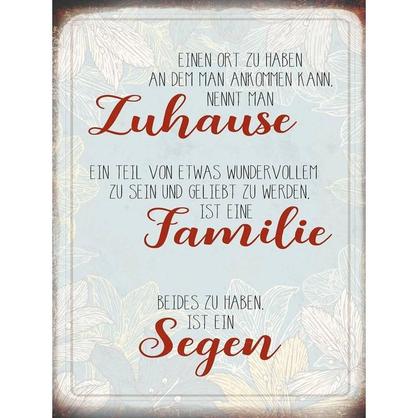 Vianmo Insegna In Legno 40X30 Cm Zuhause Familie Segen-image