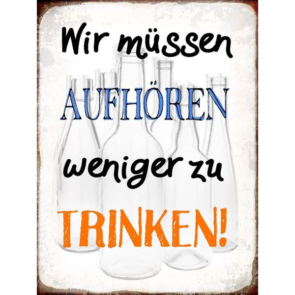 Vianmo Insegna In Legno 40X30 Cm MüSsen AufhöRen Weniger Trinken-image