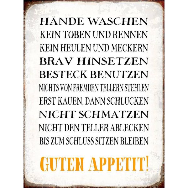 Vianmo Insegna In Legno 40X30 Cm HäNde Waschen Guten Appetit-image