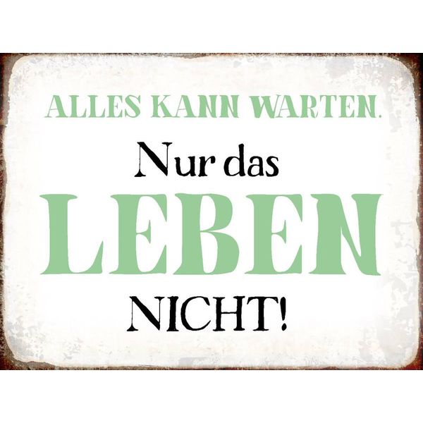Vianmo Insegna In Legno 30X40 Cm Alles Kann Warten Leben Nicht-image