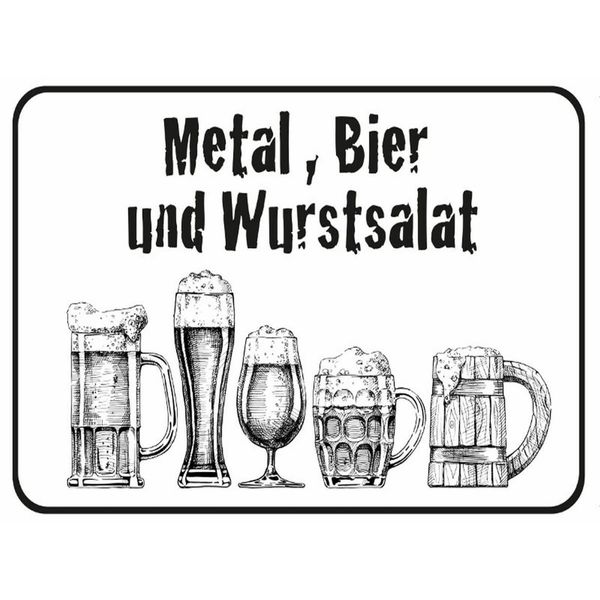 Vianmo Insegna In Legno 30X40 Cm Bier Und Wurstsalat-image