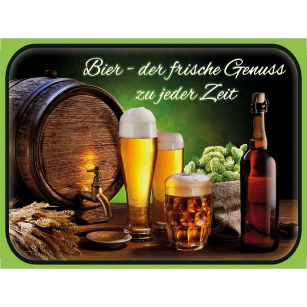 Vianmo Insegna In Legno 30X40 Cm Bier Frischer Genuss Zu Jeder Zeit-image