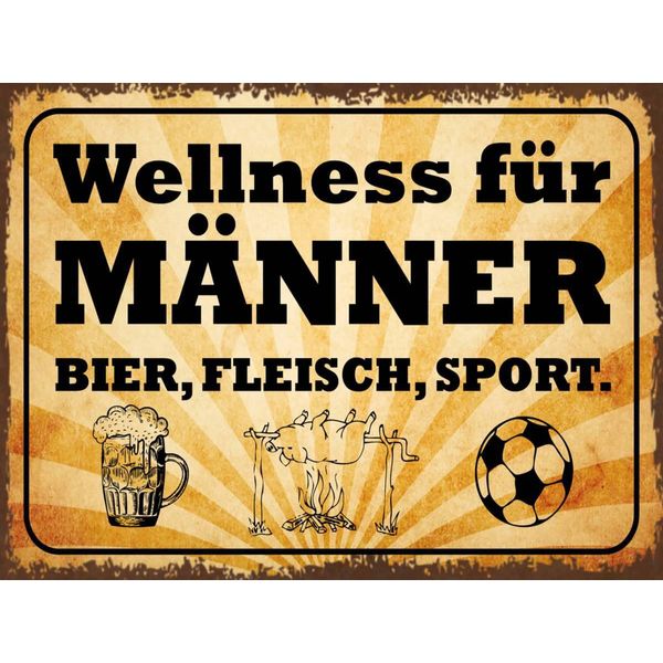 Vianmo Insegna In Legno 30X40 Cm Wellness MäNner Bier Fleisch-image