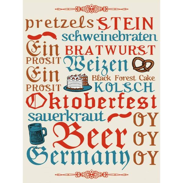Vianmo Insegna In Legno 40X30 Cm Beer Wurst Germany-image