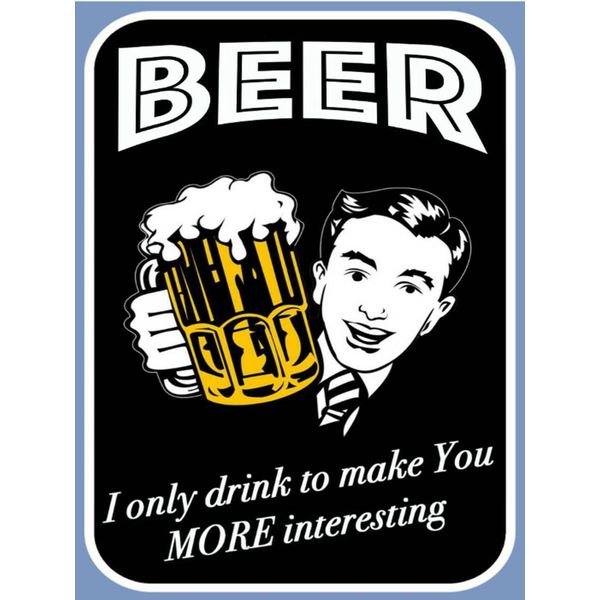 Vianmo Insegna In Legno 40X30 Cm Beer I Only Drink To Make You-image