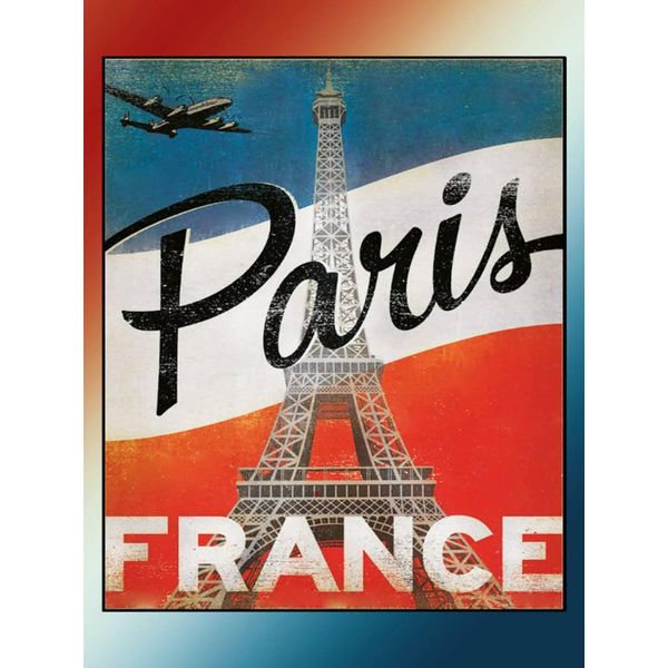 Vianmo Insegna In Legno 40X30 Cm Paris Eiffelturm France-image