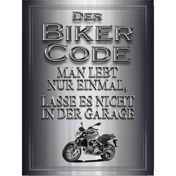 Vianmo Insegna In Legno 40X30 Cm Motorrad Biker Code Man Lebt Nur Einmal-image