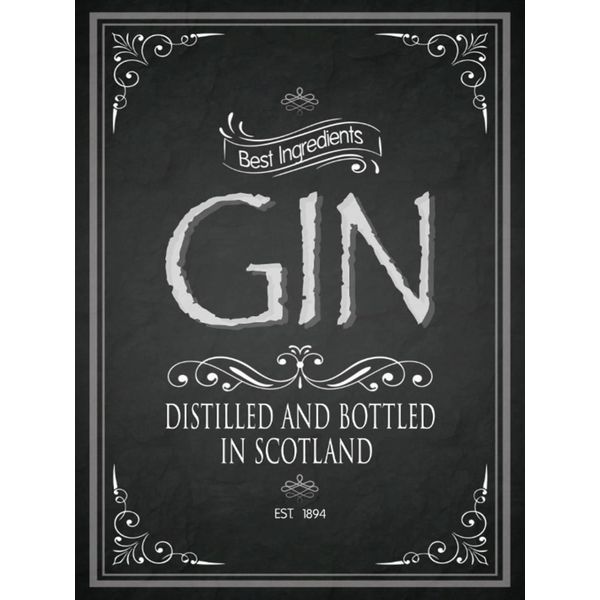 Vianmo Insegna In Legno 40X30 Cm Alkohol Gin Best Ingredients Scotland-image