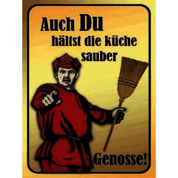 Vianmo Insegna In Legno 40X30 Cm Du HäLtst KüChe Sauber Genosse-image