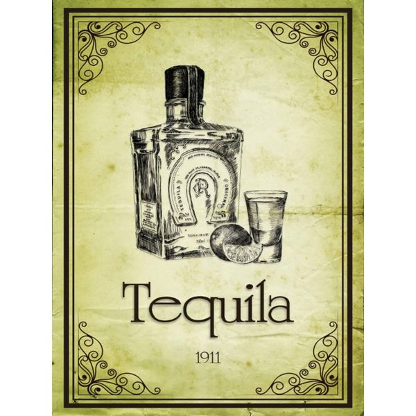 Vianmo Insegna In Legno 40X30 Cm Alkohol 1911 Tequila-image