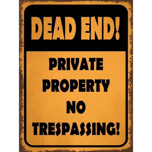 Vianmo Insegna In Legno 40X30 Cm Dead End Private Property No-image