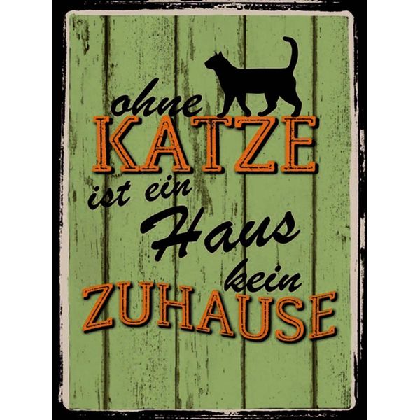 Vianmo Insegna In Legno 40X30 Cm Ohne Katze Ist Haus Kein Zuhause-image