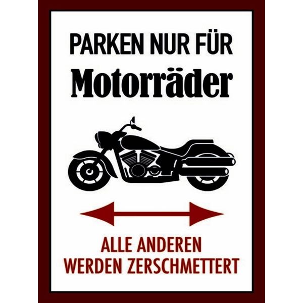 Vianmo Insegna In Legno 40X30 Cm Parken Nur FüR MotorräDer Alle Anderen-image