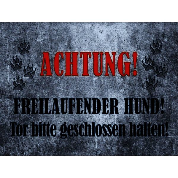 Vianmo Insegna In Legno 30X40 Cm Achtung Freilaufender Hund-image