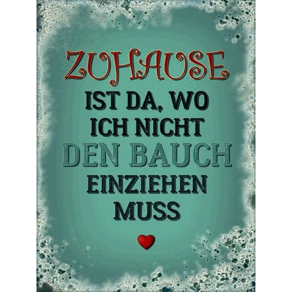Vianmo Insegna In Legno 40X30 Cm Zuhause Bauch Nicht Einziehen-image