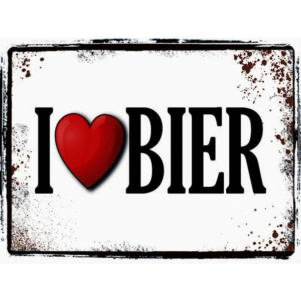 Vianmo Insegna In Legno 30X40 Cm Alkohol I Love Bier-image