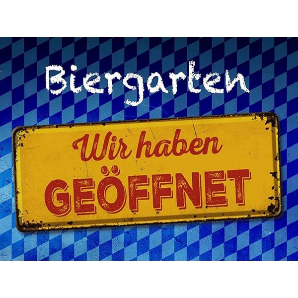 Vianmo Insegna In Legno 30X40 Cm Bayern Biergarten Wir Haben GeöFfnet-image
