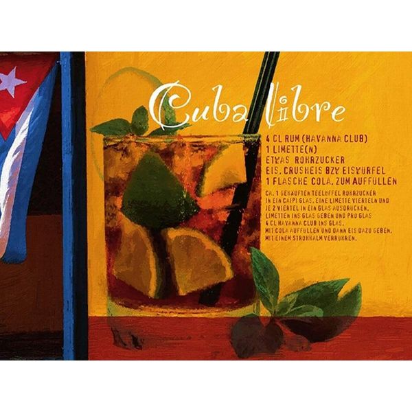 Vianmo Insegna In Legno 30X40 Cm Cuba Libre Rezept Rum Havanna-image