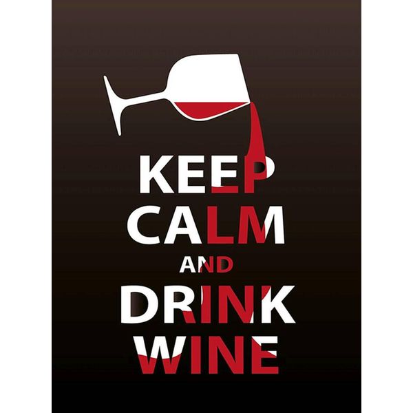 Vianmo Insegna In Legno 40X30 Cm Keep Calm And Drink Wine-image