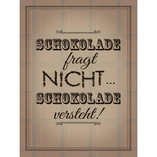 Vianmo Insegna In Legno 40X30 Cm Schokolade Fragt Nicht Versteht-image