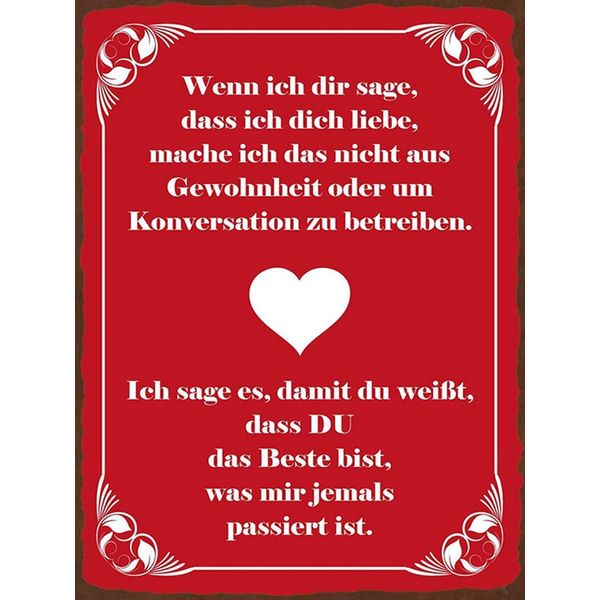 Vianmo Insegna In Legno 40X30 Cm Wenn Ich Dir Sage Ich Dich Liebe-image
