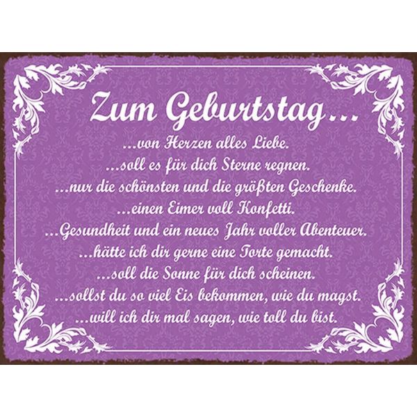 Vianmo Insegna In Legno 30X40 Cm Zum Geburtstag Alles Liebe-image