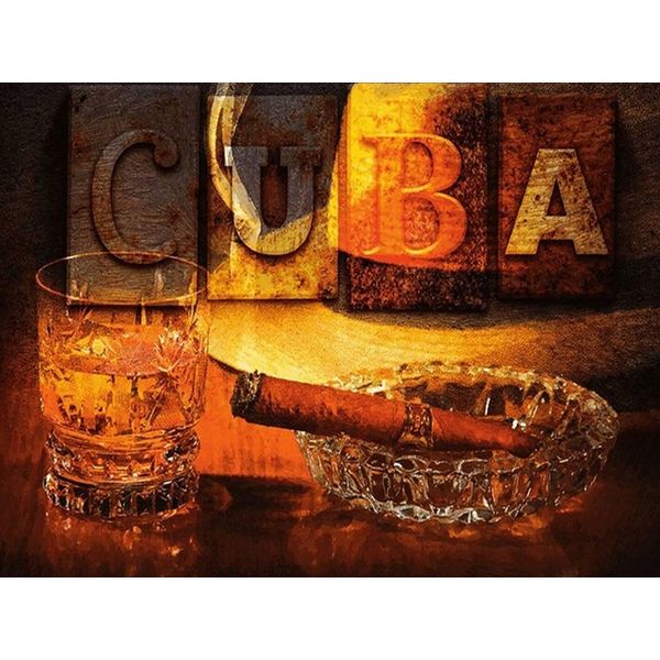 Vianmo Insegna In Legno 30X40 Cm Cuba Zigarre Rum Havanna-image