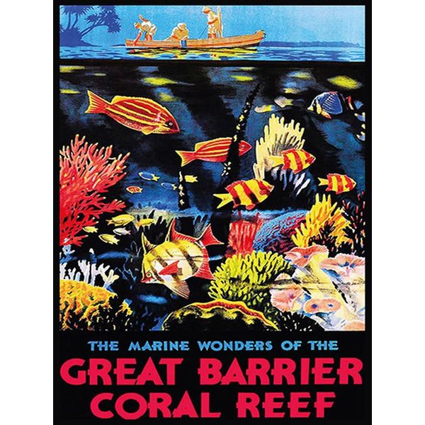 Vianmo Insegna In Legno 40X30 Cm Creat Barrier Coral Reef-image