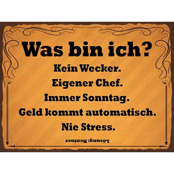 Vianmo Insegna In Legno 30X40 Cm Was Bin Ich Kein Wecker-image