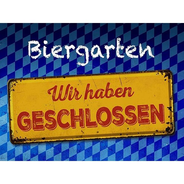 Vianmo Insegna In Legno 30X40 Cm Bayern Biergarten Wir Haben Geschlossen-image