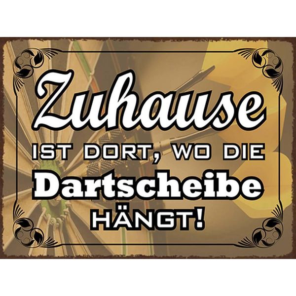 Vianmo Insegna In Legno 30X40 Cm Zuhause Wo Die Dartscheibe HäNgt-image