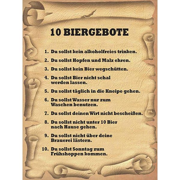 Vianmo Insegna In Legno 40X30 Cm 10 Biergebote Du Sollst Kein-image