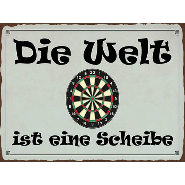 Vianmo Insegna In Legno 30X40 Cm Darts Die Welt Ist Eine Scheibe-image