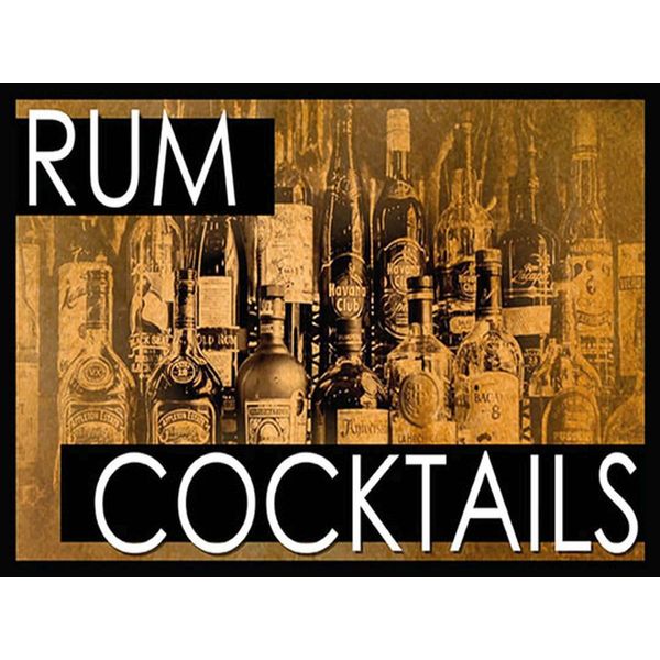 Vianmo Insegna In Legno 30X40 Cm Alkohol Rum Cocktails-image