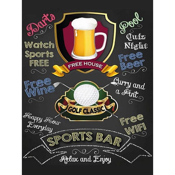 Vianmo Insegna In Legno 40X30 Cm Sports Bar Golf Relax And Enjoy-image