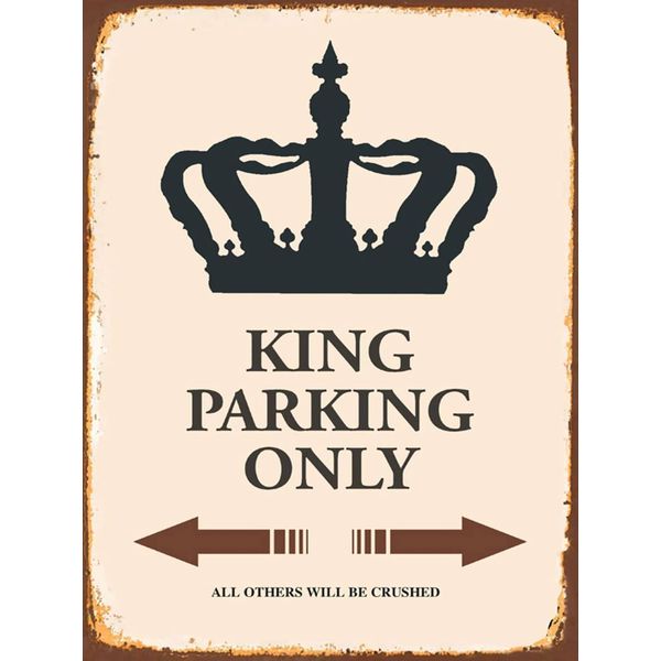 Vianmo Insegna In Legno 40X30 Cm King Parking Only Korona-image