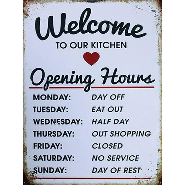 Vianmo Insegna In Legno 40X30 Cm Welcome To Our Kitchen Opening-image